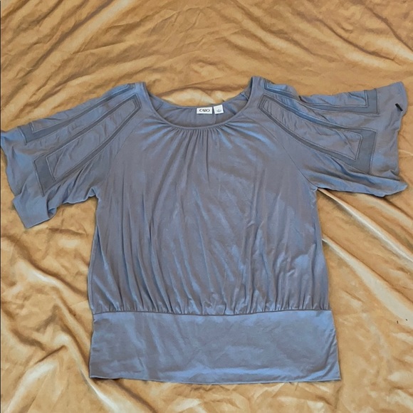 Gray top with embellished sleeves - Picture 2 of 6